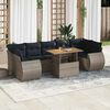 vidaXL 8 Piece Patio Sofa Set with Cushions Gray Poly Rattan