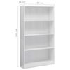 vidaXL Book Cabinet High gloss white Engineered wood Medium Book Cabinet