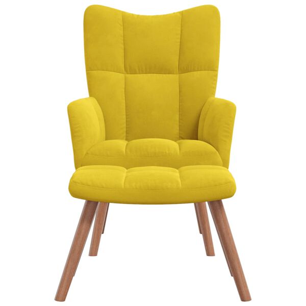 vidaXL Relaxing Chair With Stool Mustard yellow