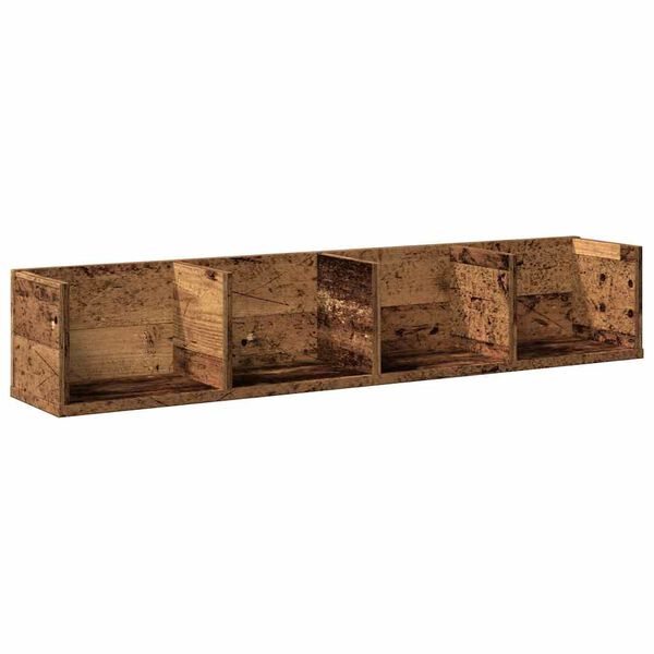 vidaXL Wall Shelf Old wood Engineered wood 39.4 in wide Wall mounting