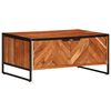 vidaXL Coffee Table Natural wood color Solid acacia wood with an iron frame