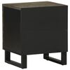 vidaXL Nightstand Black Solid Mango Wood Small Nightstand Rectangular