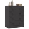 vidaXL Sideboard Black Cold-rolled Steel Medium Sideboard Rectangular