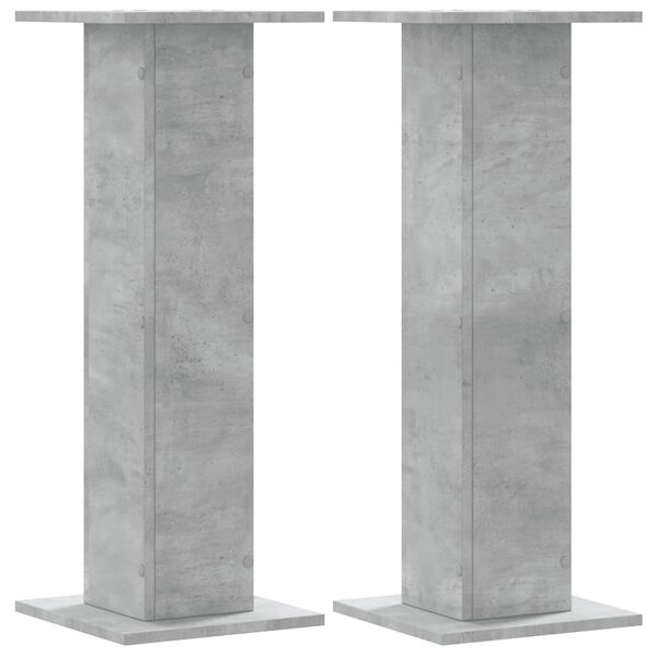 vidaXL Speaker Stands 2 pcs Concrete Grey 11.8x11.8x31.5" Engineered Wood