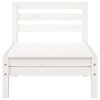 vidaXL Garden Sofa White Solid pine wood Three-seater Modular