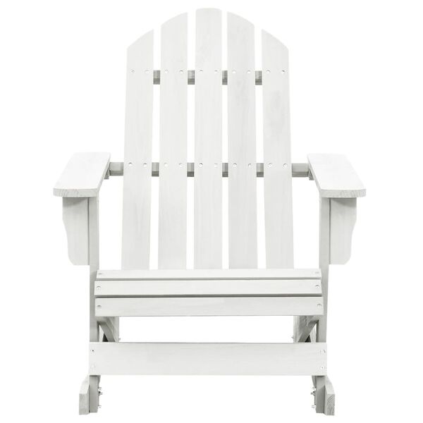 vidaXL Garden Rocking Chair White Hardwood Medium Garden Rocking Chair