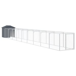 vidaXL Dog House Anthracite Galvanized Steel Large Dog House