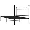 vidaXL Bed Frame Black Powder-Coated Steel 31.5 x 79 in Bed Frame