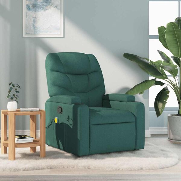 vidaXL Massage Recliner Chair Dark Green