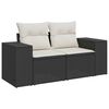 vidaXL Garden Sofa Set Black PE Rattan Large Adjustable Feet