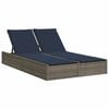 vidaXL Patio Double Sun Lounger Grey, Navy blue