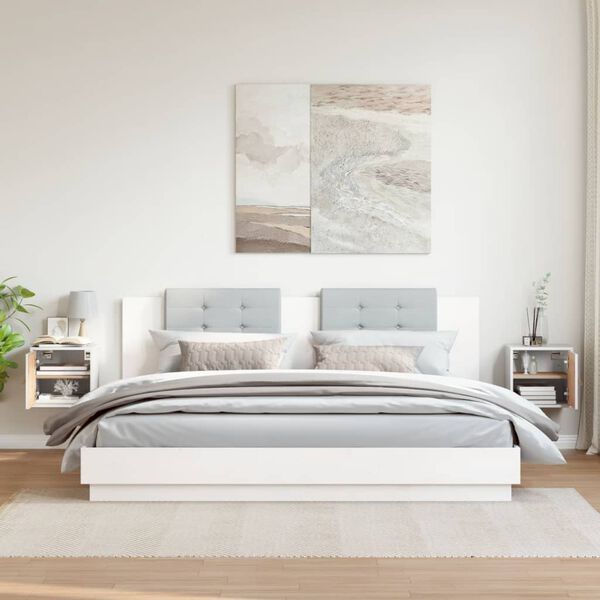 vidaXL Wall Cabinet Set of 2 White Solid pine wood, engineered wood