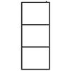 vidaXL Walk-in Shower Wall with Clear ESG Glass Black 39.4"x76.8"
