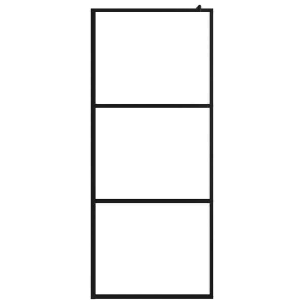 vidaXL Walk-in Shower Wall with Clear ESG Glass Black 39.4"x76.8"