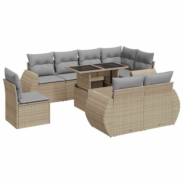 vidaXL Garden Sofa Set Beige and Light Grey