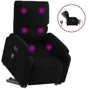 vidaXL Electric Stand Up Massage Recliner Chair Black