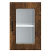 vidaXL Kitchen Wall Cabinet Smoked oak Engineered wood and glass Medium