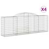 vidaXL Gabion Basket Set of 4 Silver Galvanized iron Large Durable