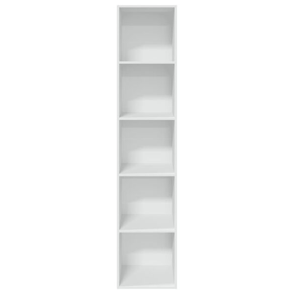 vidaXL Bookcase White Engineered wood Tall Bookcase Rectangular