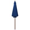 vidaXL Garden Parasol Blue Polyester, Laminated Bamboo, Hardwood Large