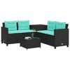 vidaXL Patio Sofa Black, Turquoise