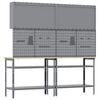 vidaXL Work Bench Set with Shelf with Storage Adjustable Gray Steel