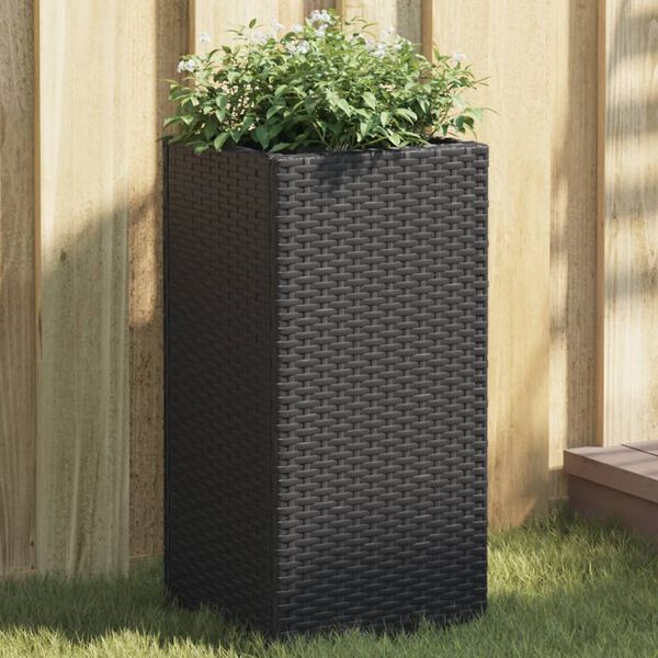 vidaXL Garden Planter Black Powder-coated steel Medium Decorative Inlays