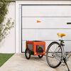 vidaXL Pet Bike Trailer Orange and Black Oxford fabric and iron Durable