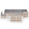 vidaXL Garden Lounge Set Natural Wood Solid Pinewood Modular