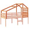 vidaXL Kid's Bed Roof Wax Brown Solid Pine Wood