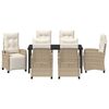 vidaXL Garden Dining Set 7 pcs Beige poly rattan