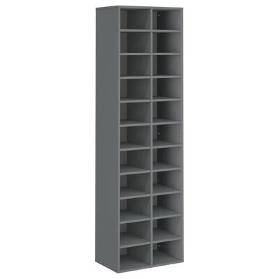 vidaXL Shoe Cabinet Gray 21.2"x13.3"x72" Chipboard