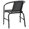 vidaXL Garden Chair Set of 6 Black Plastic rattan, steel Standard