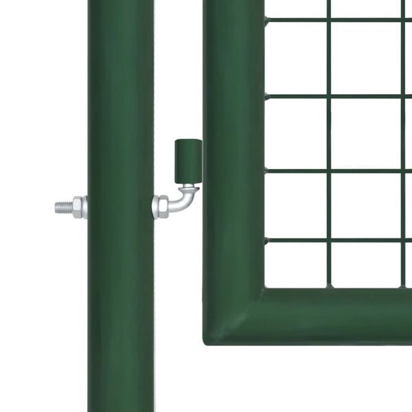 vidaXL Mesh Garden Gate Steel 157.5x29.5" Green