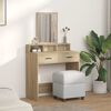 vidaXL Dressing Table with Drawer Sonoma Oak 31.10 x 16.14 x 55.12 in