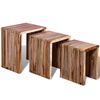 vidaXL Side Table Set of 3 Various shades of teak Reclaimed teak