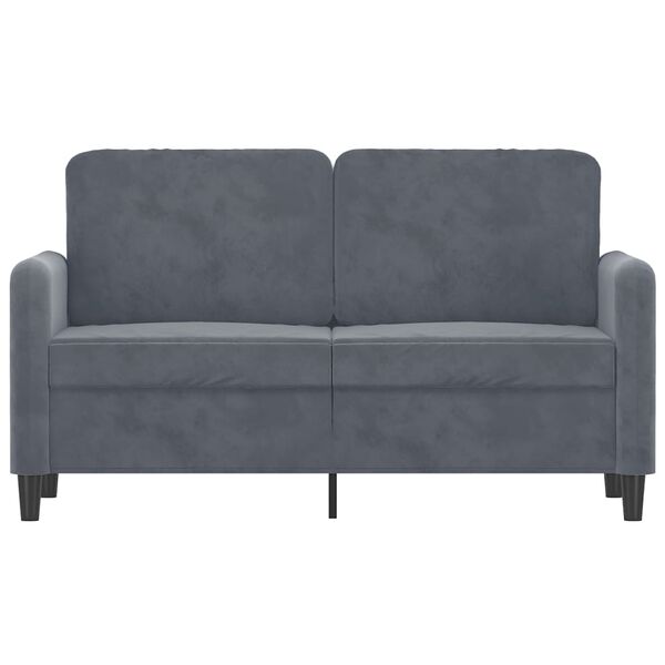vidaXL 2-Seater Sofa Dark Gray 47.2" Velvet