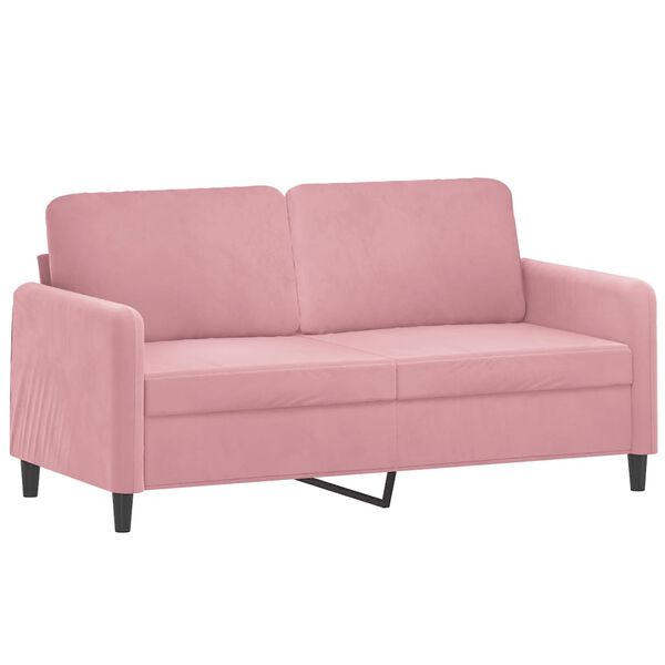 vidaXL Sofa Set Pink Velvet (100% polyester), metal, textilene, plywood