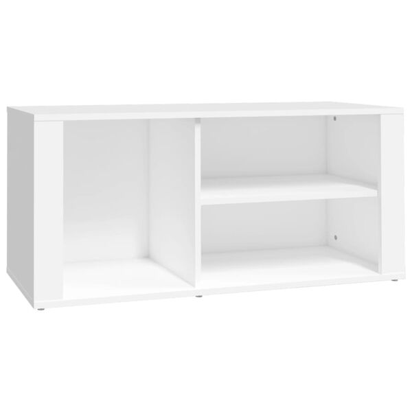 vidaXL Shoe Cabinet White Engineered wood 39.4x13.8x17.7 in Shoe Cabinet