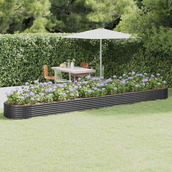 vidaXL Garden Raised Bed Anthracite Powder-coated steel Extra Long
