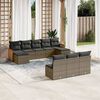 vidaXL Garden Sofa Set Gray PE Rattan Large Adjustable Feet