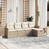 vidaXL Garden Sofa Set Beige PE rattan, powder-coated steel 5-piece set