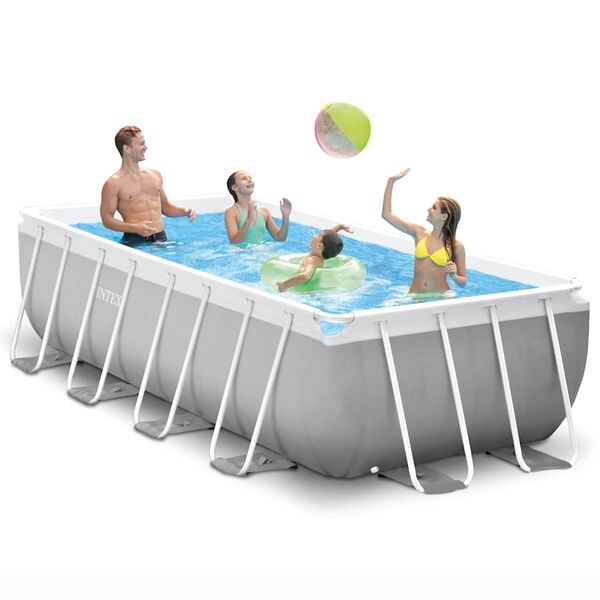 INTEX Above Ground Pool Grey, White, Blue Steel frame, PVC
