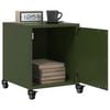 vidaXL Bedside Cabinet Set of 2 Olive Green Cold-rolled Steel Medium