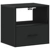 vidaXL Wall-mounted Bedside Cabinet Black Engineered wood, Metal Medium