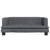 vidaXL Kids Sofa Dark Grey Velvet, Pine Wood, Foam Mini Rounded corners