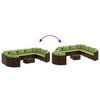 vidaXL Patio Sofa Set Set of 10 Brown, Green