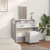 vidaXL Dressing Table with Drawer Grey Sonoma 39.37 x 16.14 x 55.12 in
