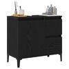 vidaXL Bathroom Cabinet with Drawer Black Oak 25.59 x 12.99 x 23.62 in
