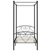 vidaXL Bed Frame Black Solid Metal Single Classic/Traditional